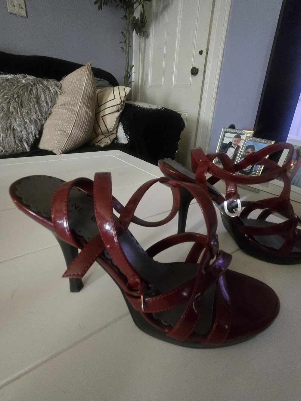 Vintage Women’s Red/Burgundy Strappy High Heel Sandals Ninewest 7.5 Never Worn